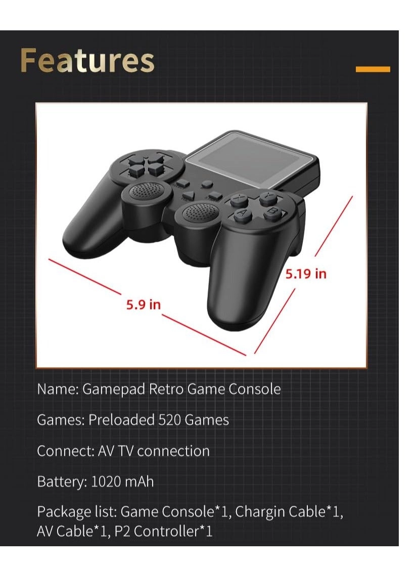 Handheld Gamepad - 2.5 inch Screen Rechargeable 2 Player