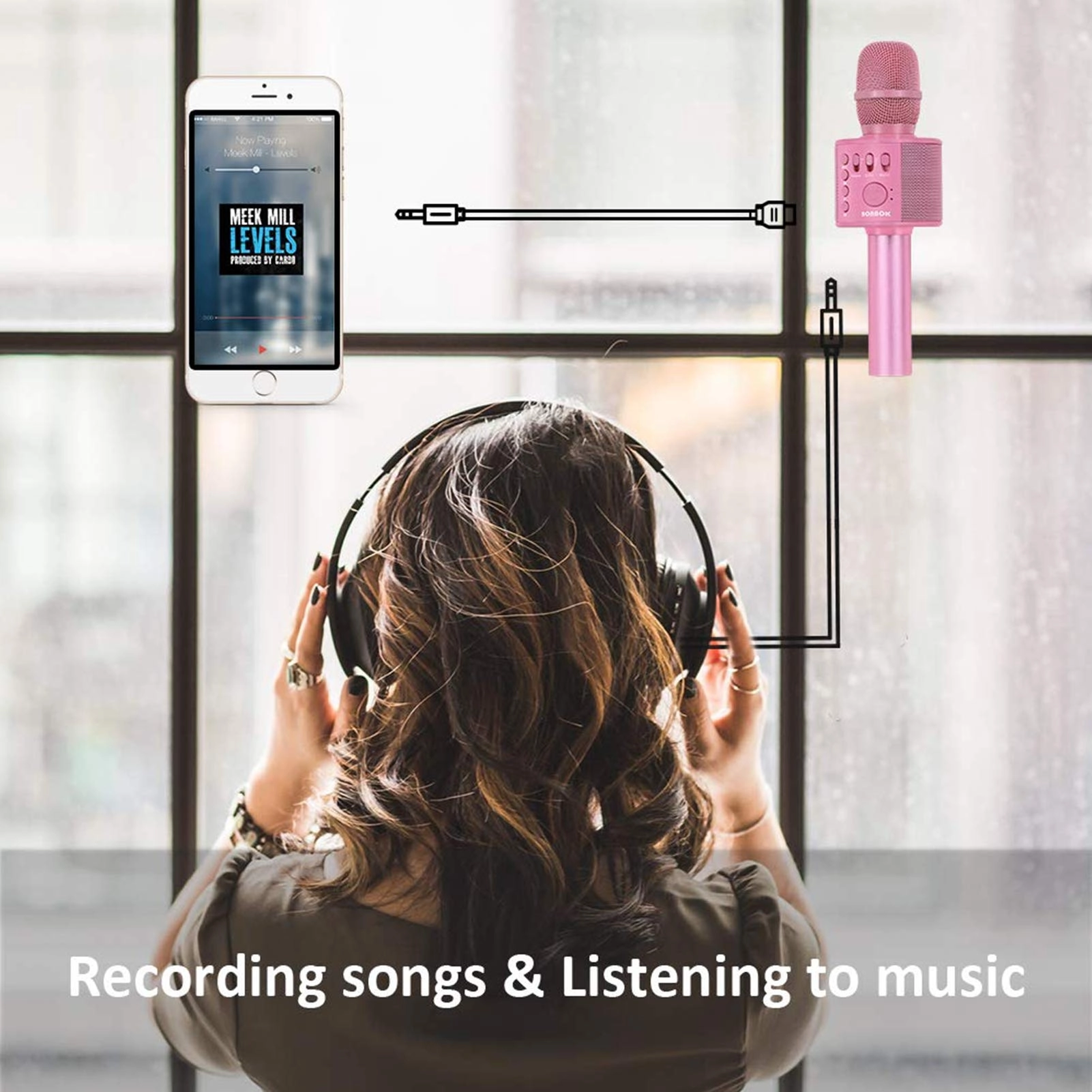 Q37 Wireless+3.5mm-Mini-Jack+USB Microphone