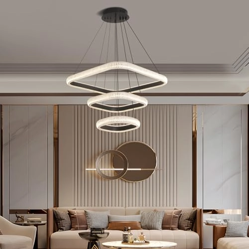 Square LED Chandelier - 3000K-6000K Dimmable