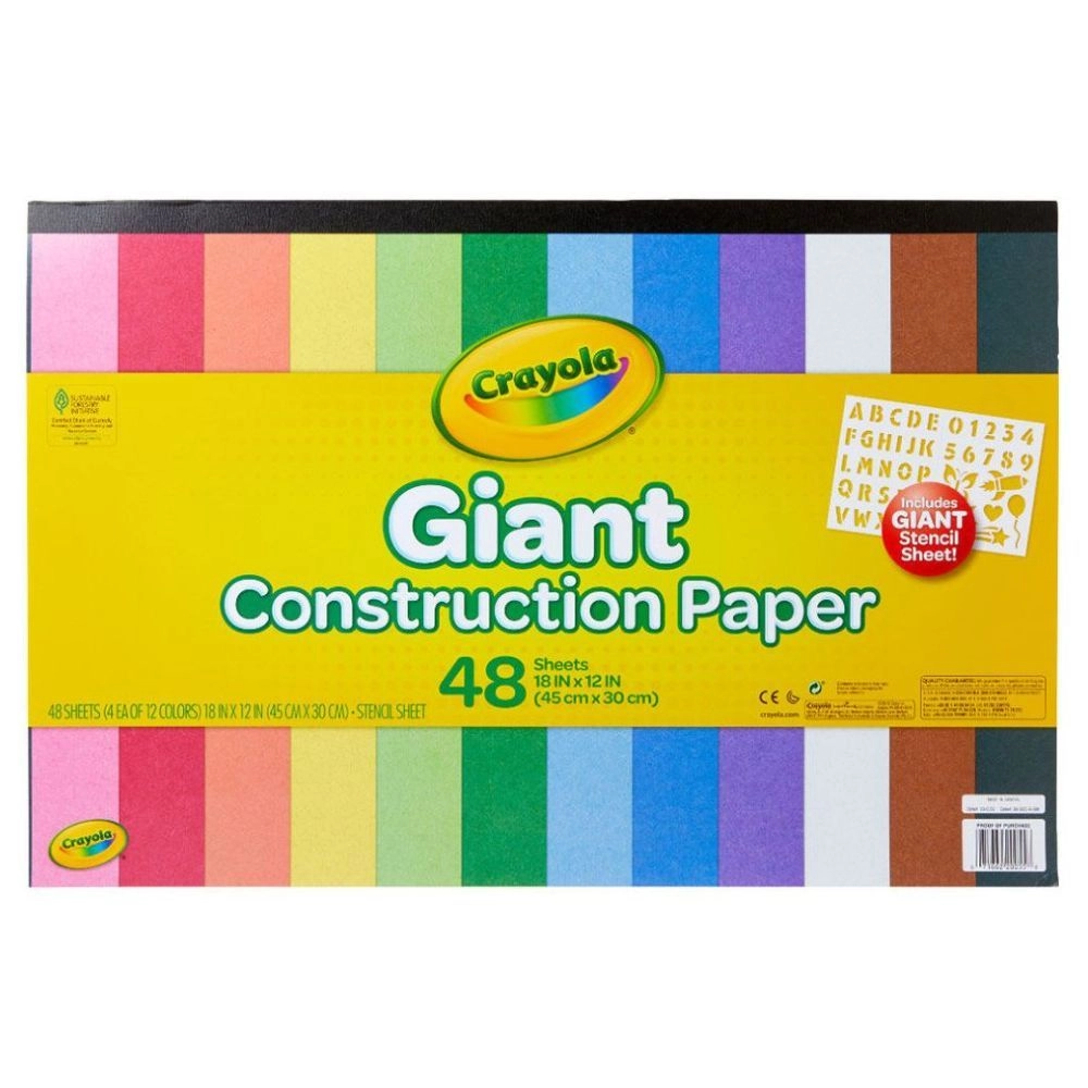 Giant Construction Paper - 48 sheets 1 stencil sheet