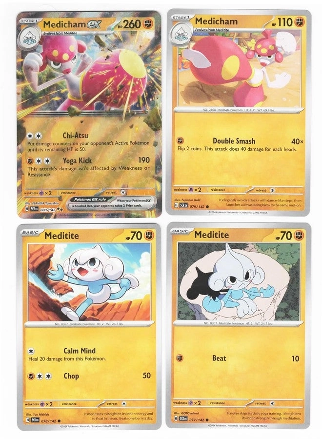 Pokémon Medicham ex 080/142 - Stellar Crown - 4pcs