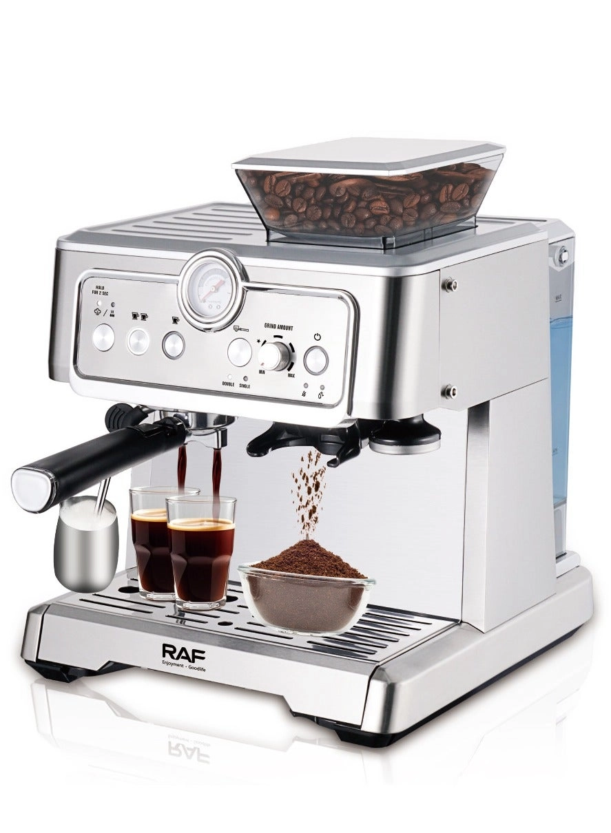 RAF Professional Barista - Built-in Grinder Milk Frother Twin Brewing Cycle