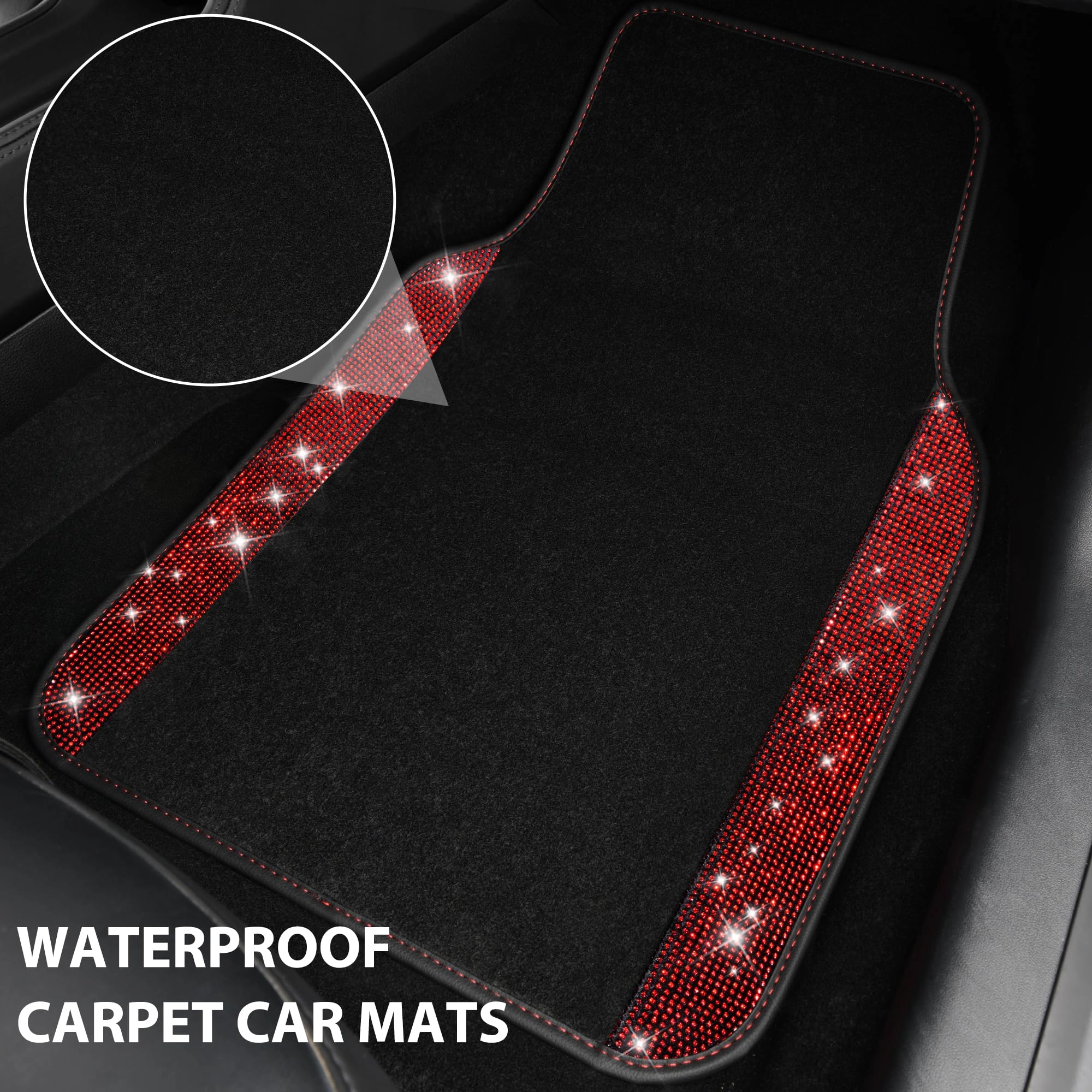 Bling Diamond Car Mats - 4.0 Count Universal Fit