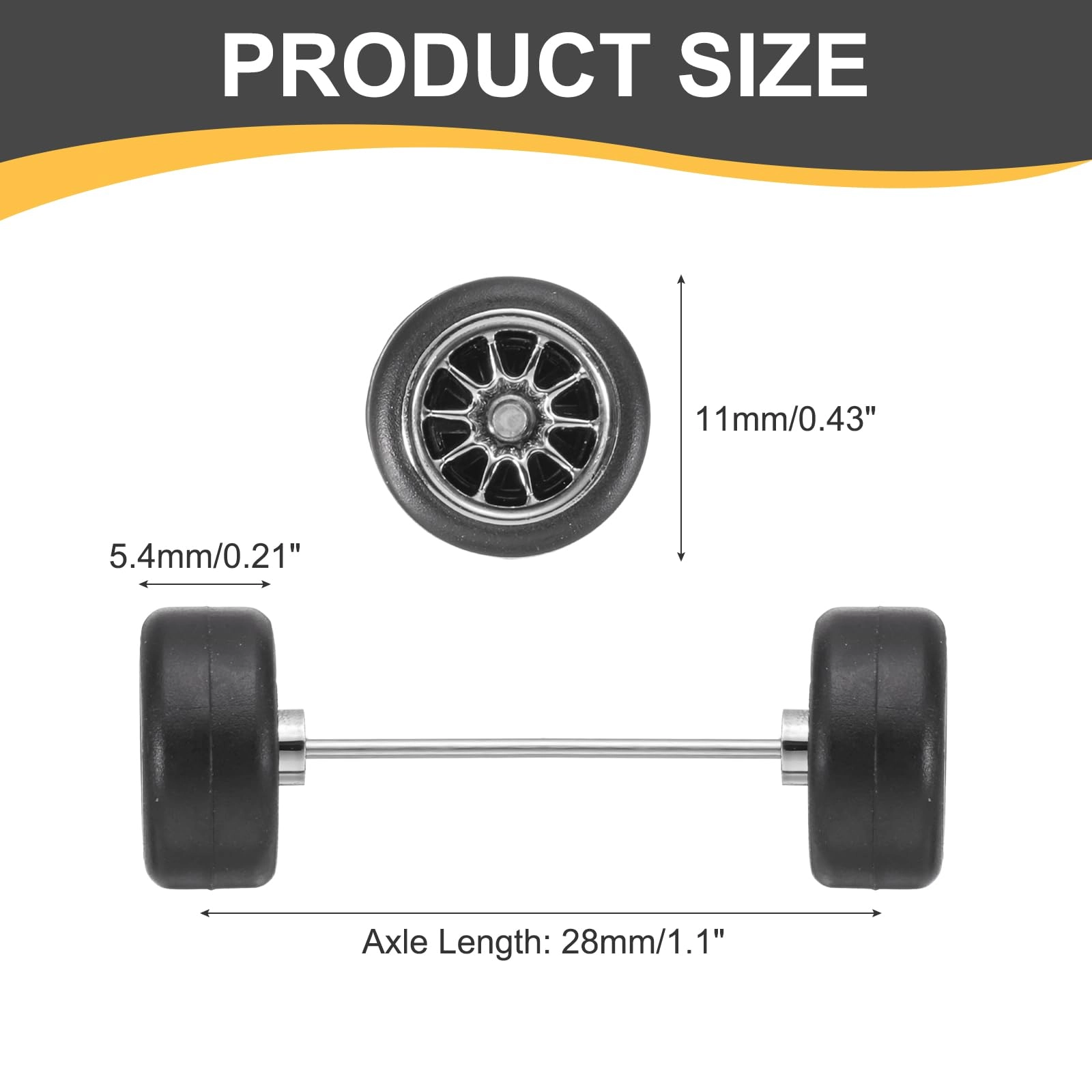Wheels and Tires Set - 8.0 count 1/64