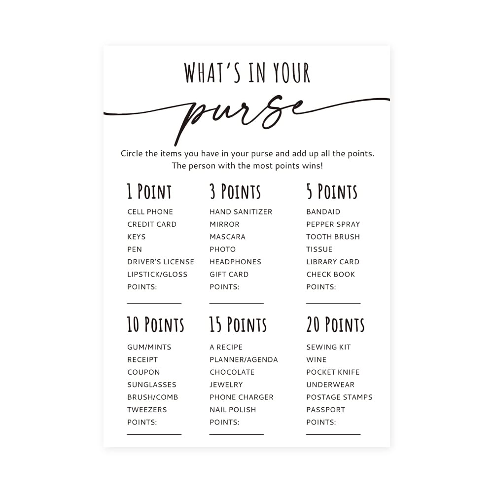 kdxpbpz What's in Your Purse - Adult 30 piece(s)