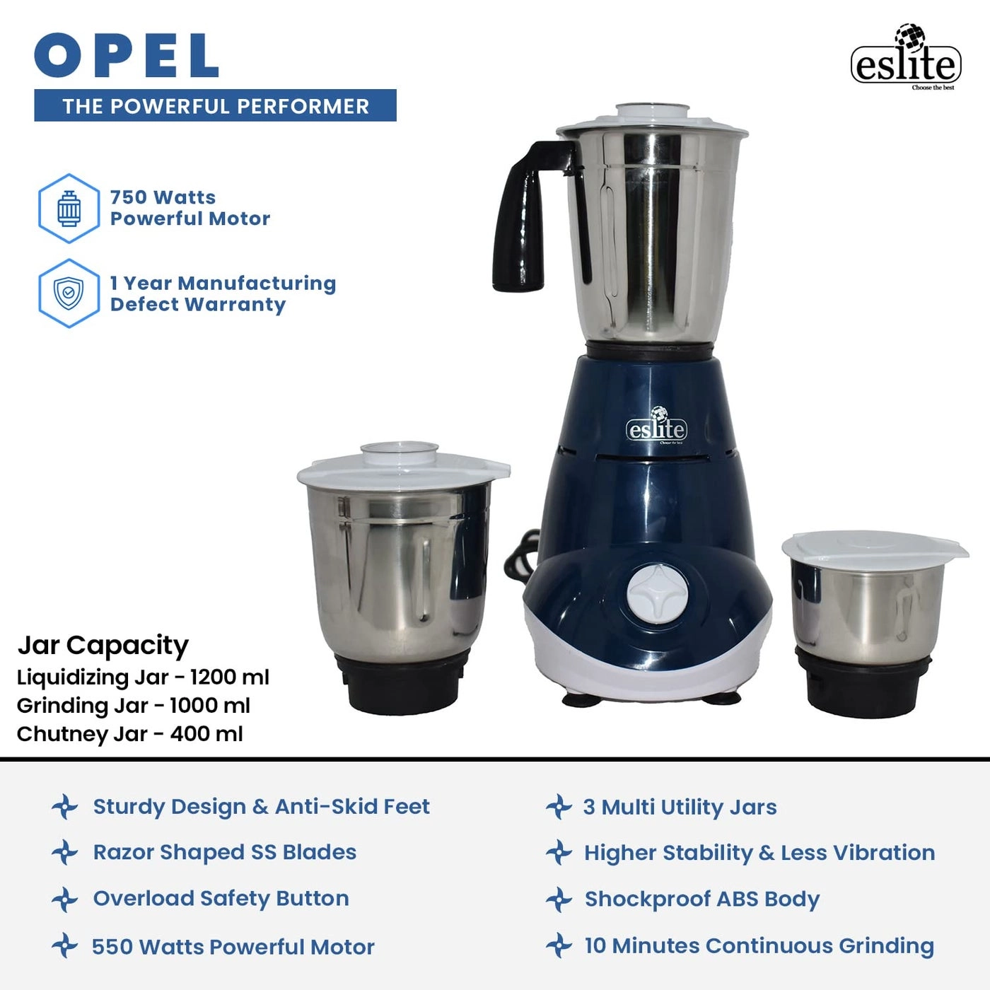 Mixer Grinder - 1.2 litres 550 watts