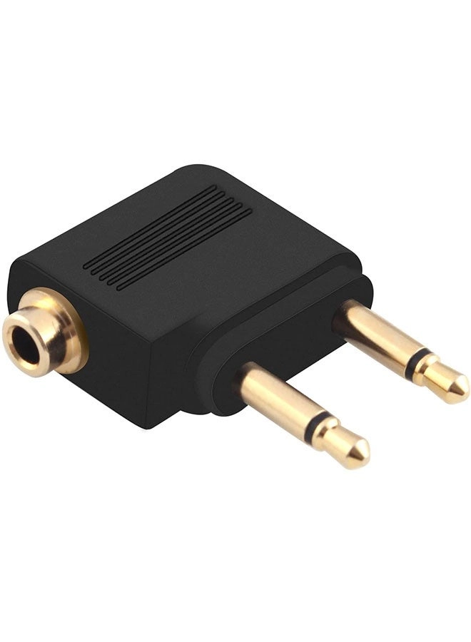 Airplane Headphone Audio Adapter - 4 Pack for Airlines Dual-prong Jack