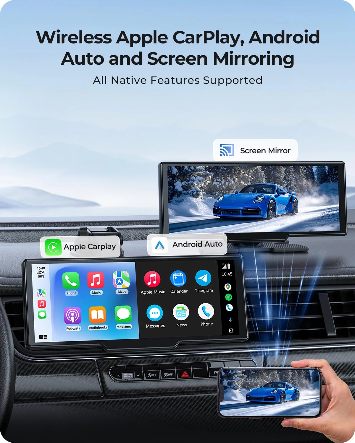 Carplay Screen - 9.26" + Dash Cam - 4K + Backup Camera - HD