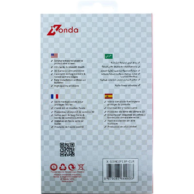 Hard Case - Clear + Tempered Glass + Camera Lens Protector for iPhone 13 Pro