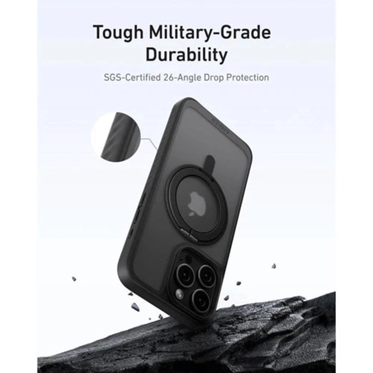 360 Ring Stand Magnetic Case with MagSafe for iPhone 16 Pro