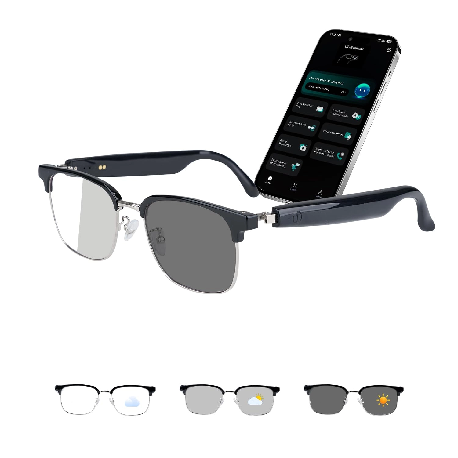 Smart Glasses - Auto Power On/Off Bluetooth UV400/Blue Light Protection