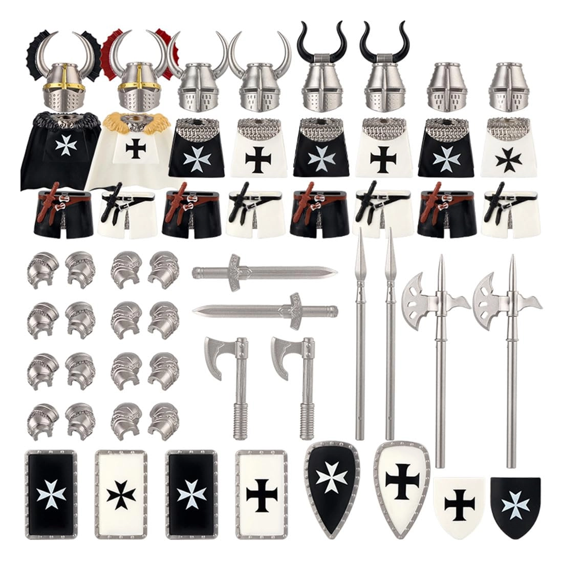 LootPop Mini knight figures armour accessories - 56 Pieces