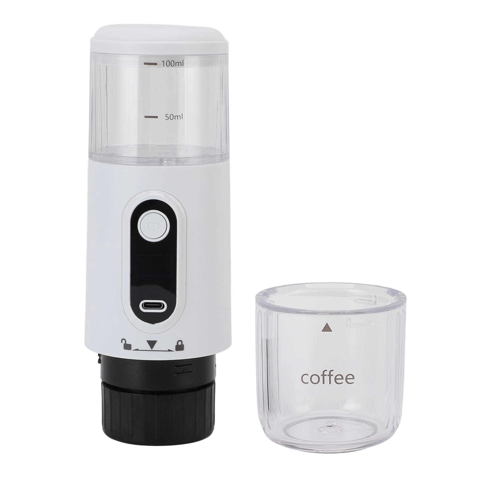 Portable Electric Espresso Machine - 1.6E+2 Milliliters capsules and ground coffee