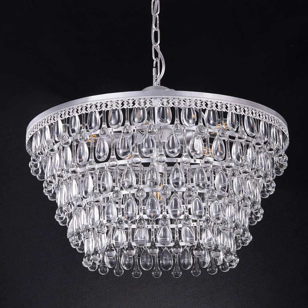 Crystal Chandelier - 6-Light 5 Tiers 20"W