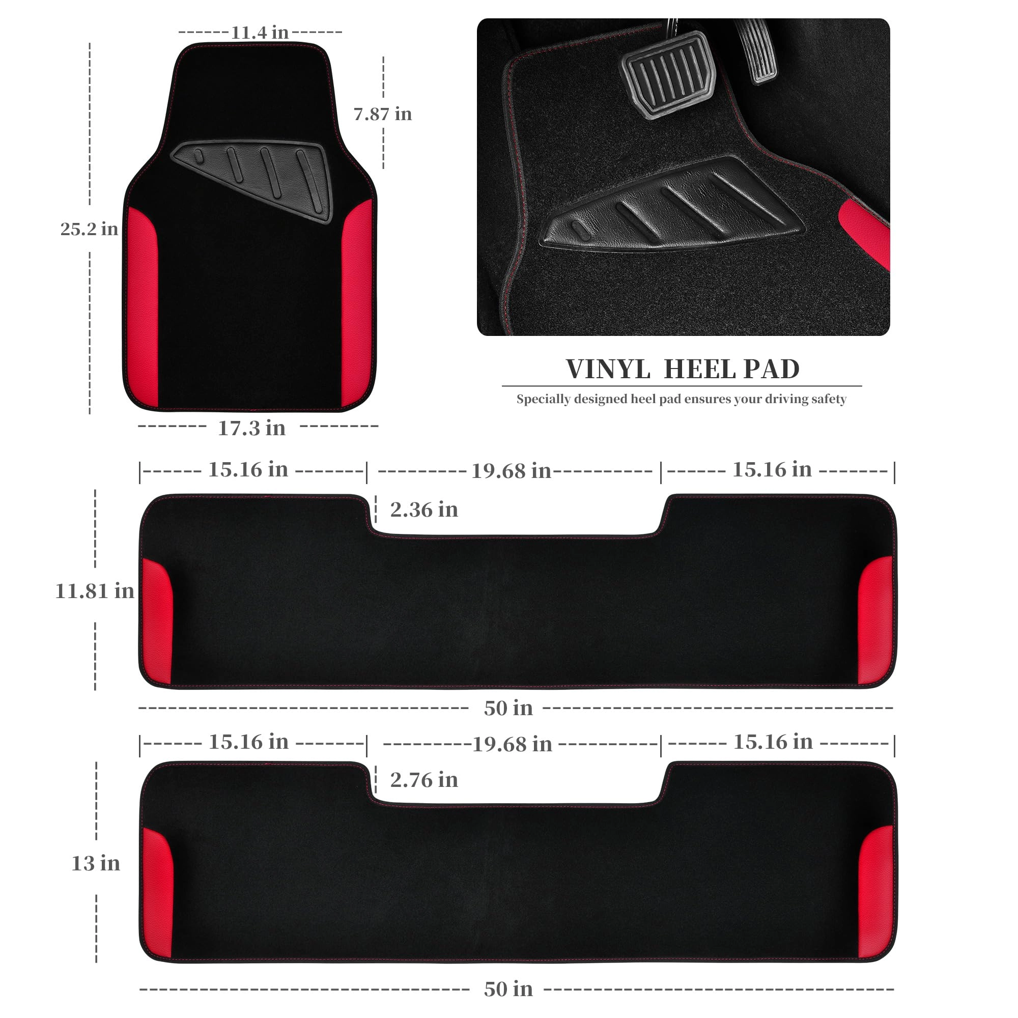 Jelly Waterproof Universal Fit Car Floor Mats - Pink Leather