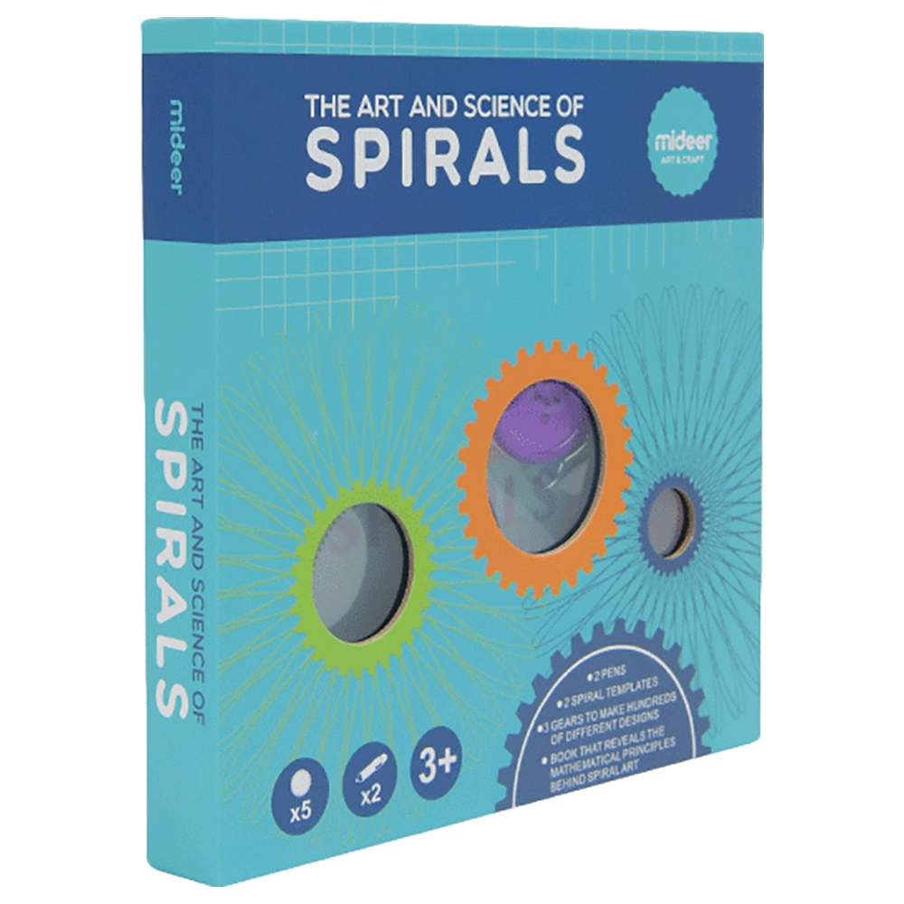 MIDEER Drawing Spirograph - 2 colour pens 2 spiral templates 3 gears