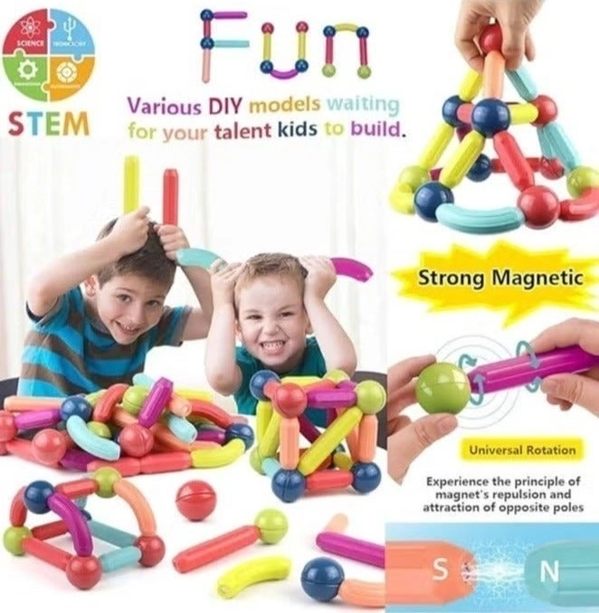 O2 Magnetic Building Sticks and Balls - 64 pcs