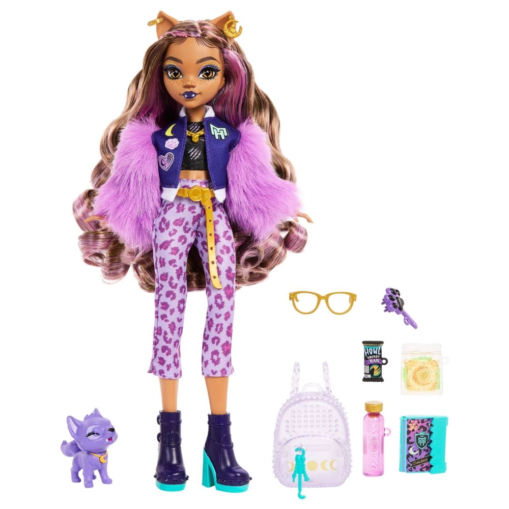 Mattel Clawdeen Wolf Fashion Doll - Pet Dog Crescent Accessories Ages 4+
