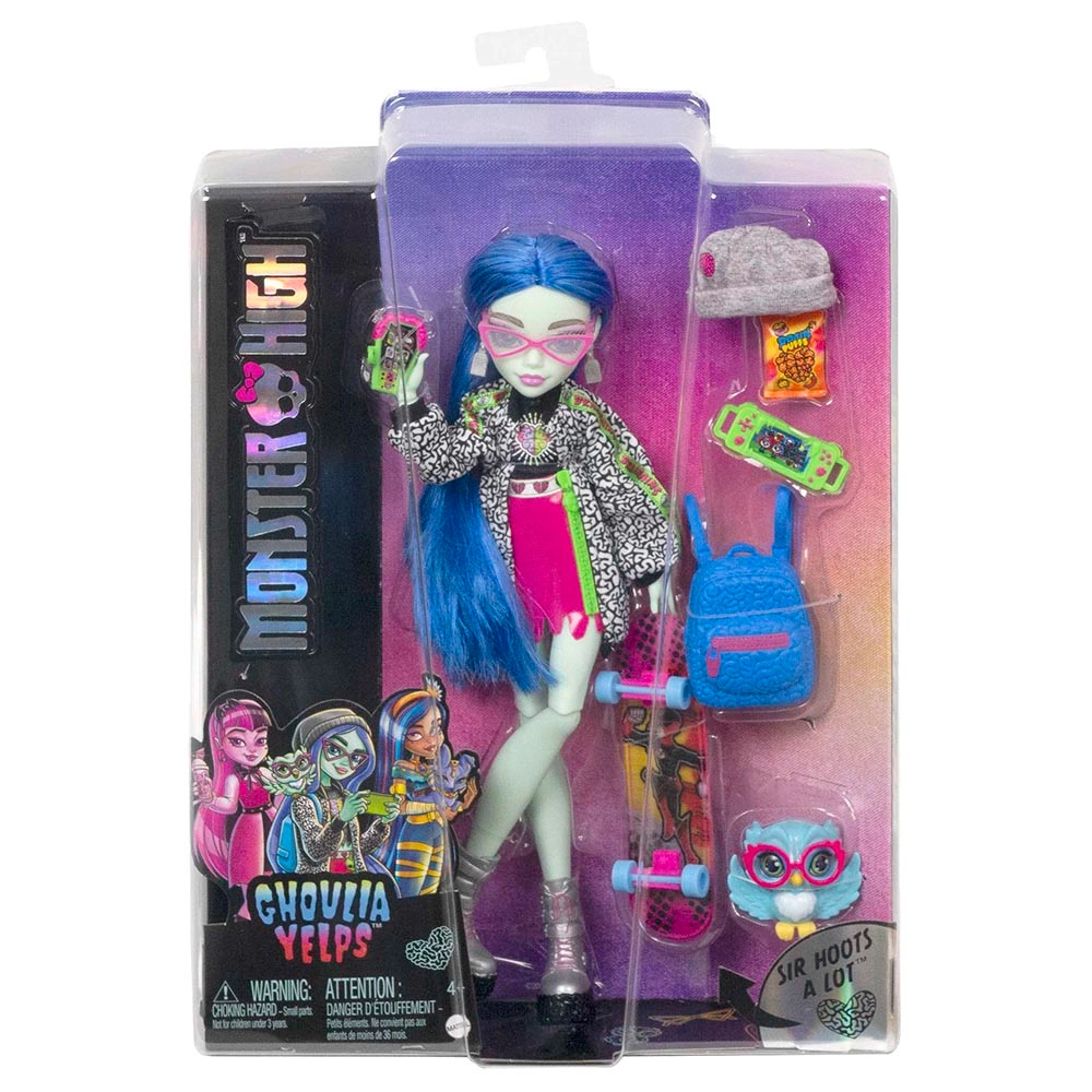 Ghoulia Yelps Posable Doll - 10.3 in Blue Hair Ages 3+