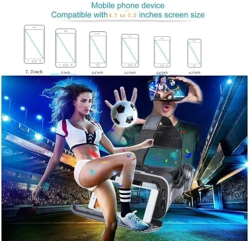 VR Glasses - Remote Control 3D 5.0-7.2 Inch