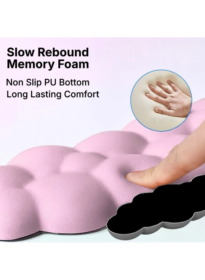 Keyboard Wrist Rest - Memory Foam + Mouse Wrist Rest - Non-slip PU leather base