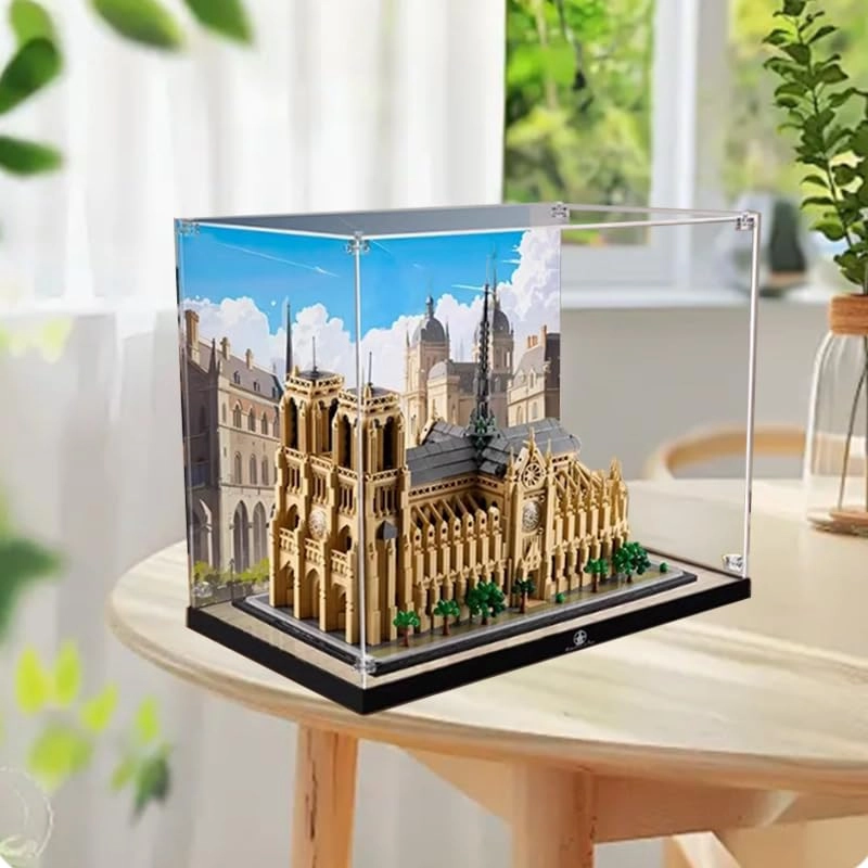Lego Architecture Display Case - 19.68x11.81x19.68in.(50x30x50cm) Black Bottom+background1