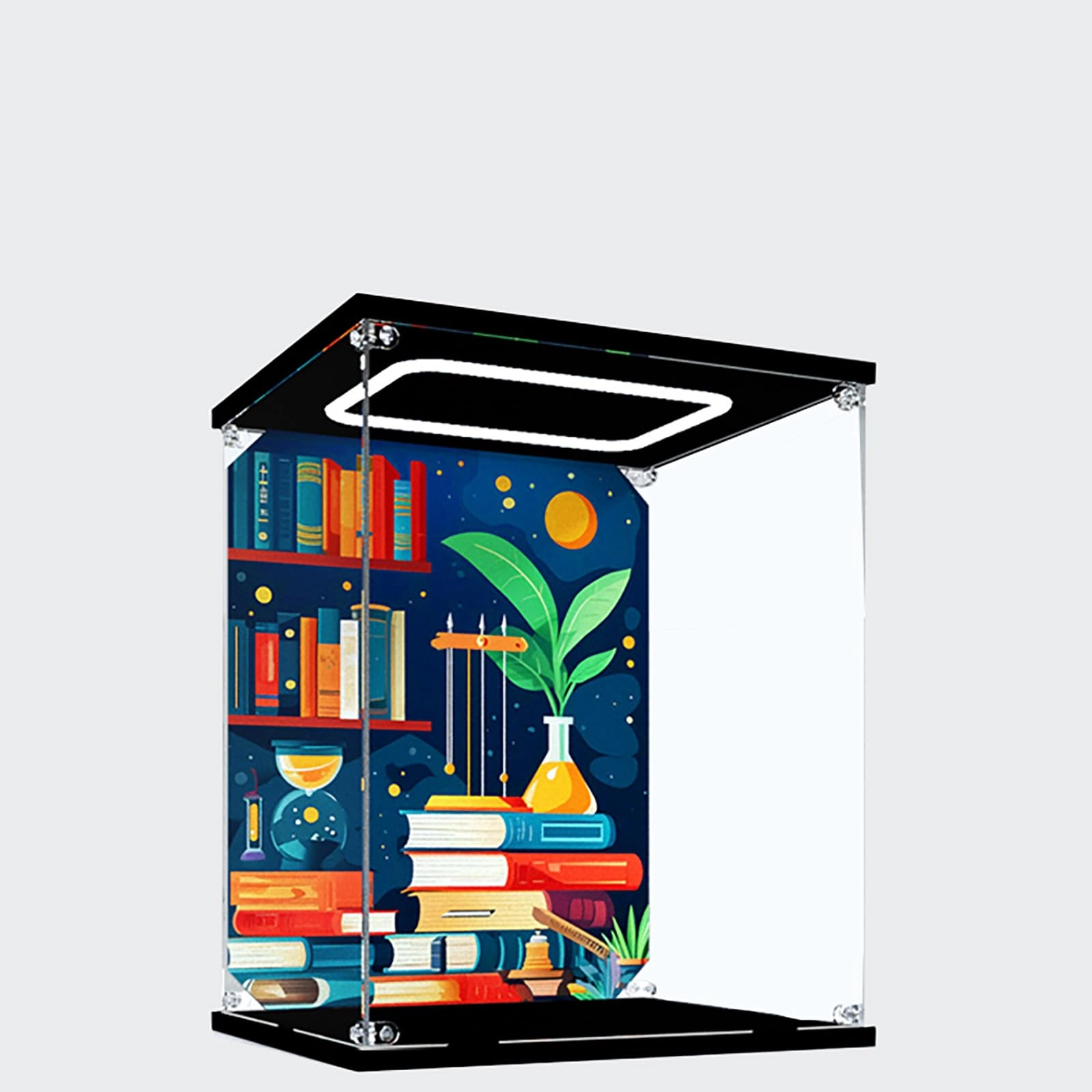 TIANQING Acrylic Display Case - 26 x 22 x 32 cm Black Base Compatible with 21355