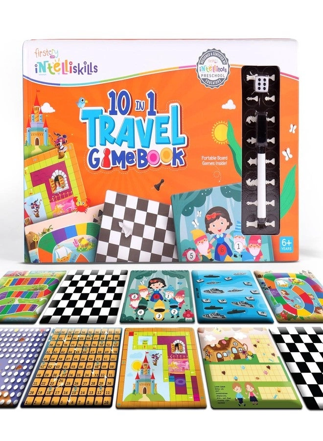 FIRSTCRY INTELLISKILLS Chess + Little Mermaid + Aladdin + Travel Game - 10-in-1 Classic Book Set