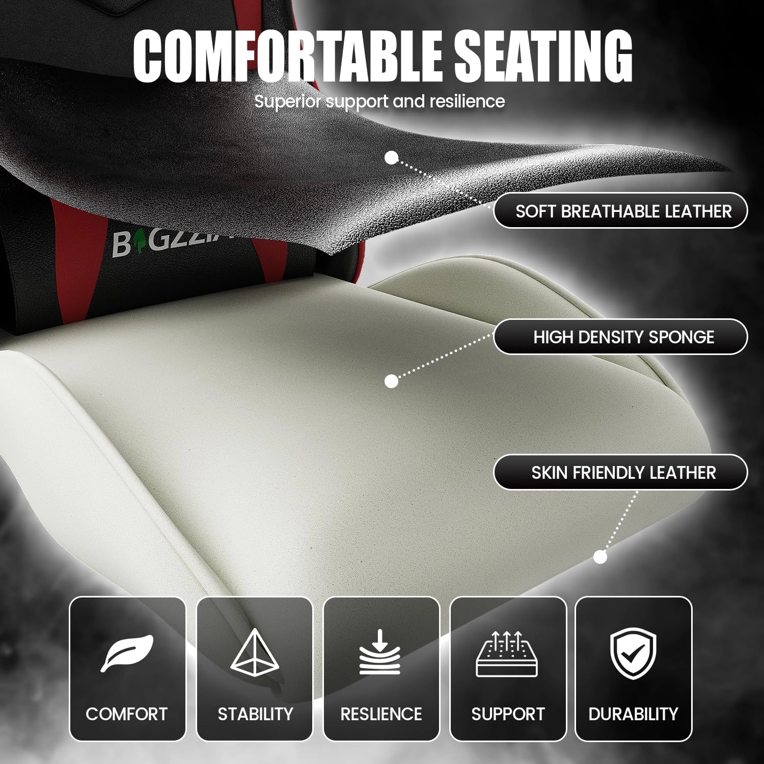 A gaming chair - Adjustable Height Reclining Feature