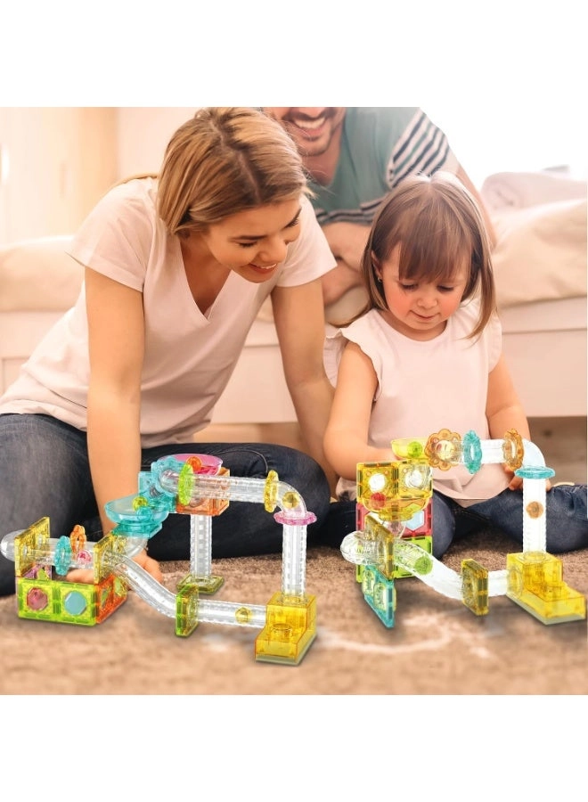 Magnetic Marble Run with Launcher - 80 pcs