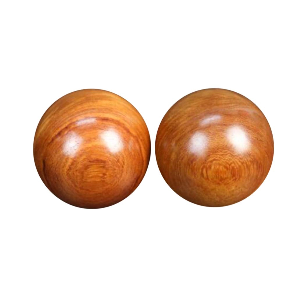 EXCEART Wooden Hand Massager - 2pcs Baoding Balls