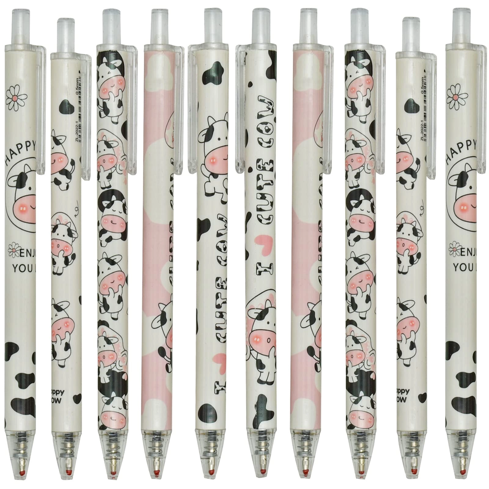 Plush Milk Cow Pom Pom Pen - 4 PCS 0.5 mm