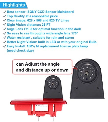 Rückfahrkamera+7''Rückspiegel - Night vision 1280 x 720 pixels