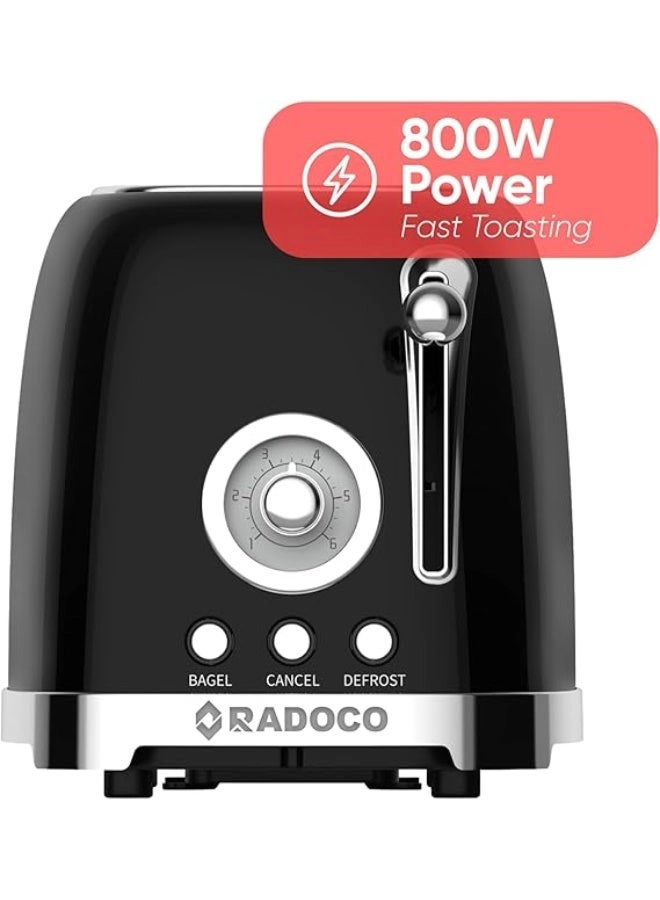 Radoco Retro Style Toaster - 2-Slice