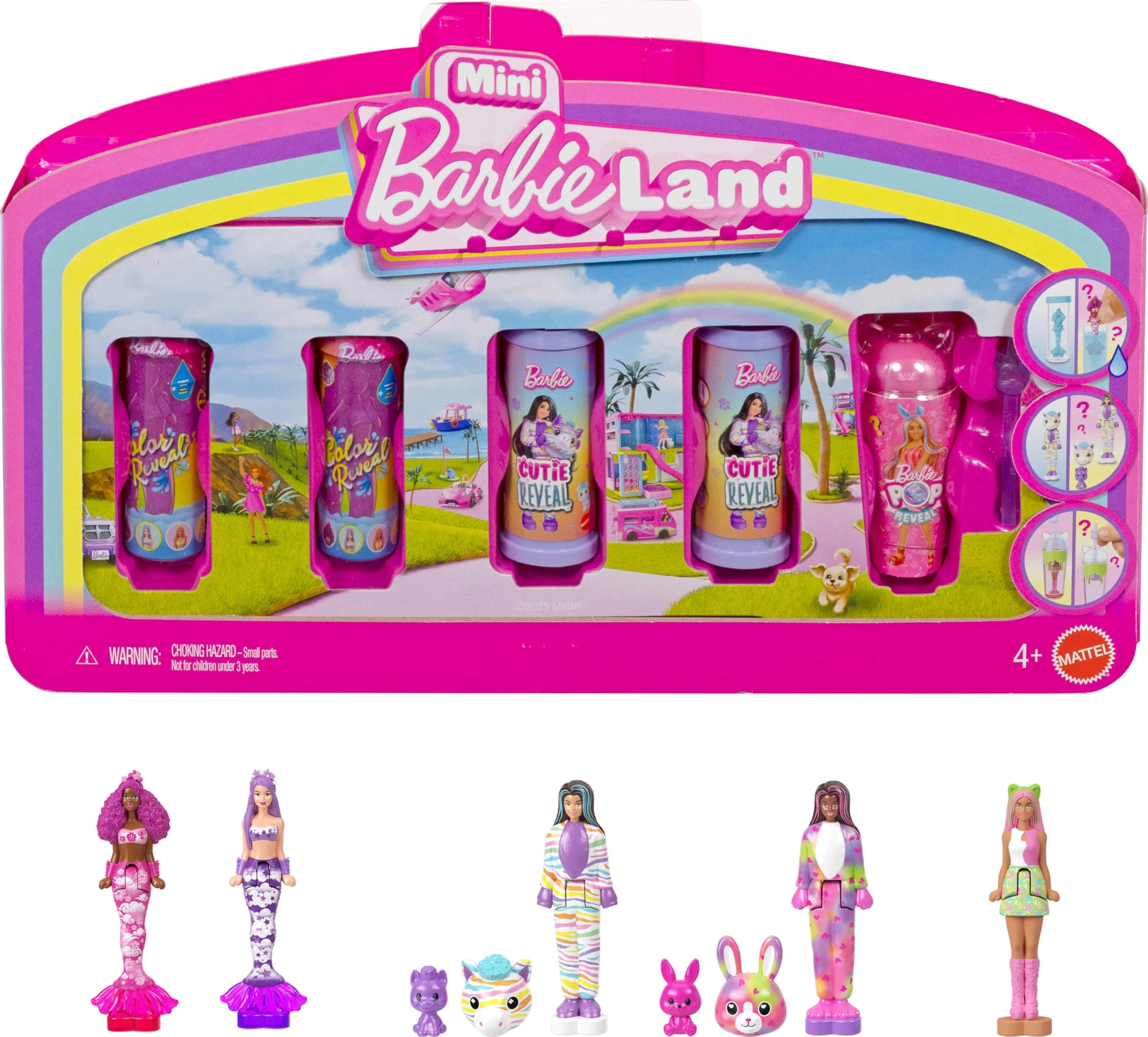 Barbie Mini BarbieLand - 5 Pack Pop Reveal 1.5" Mini Dolls