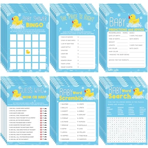 Rubber Duck Baby Shower Games - 302 Pcs 6 - 15 years English