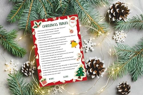 Christmas Trivia Game - All Ages 30 Question Cards