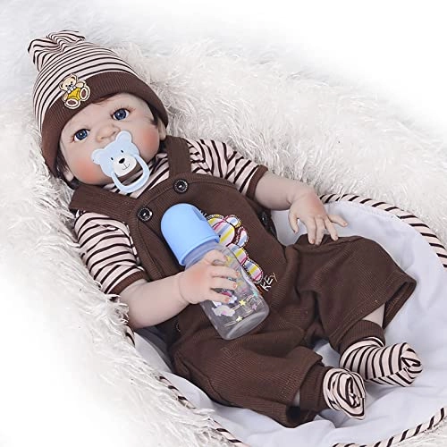 Reborn Baby Doll - 22 Inch Vinyl Brown Eyes