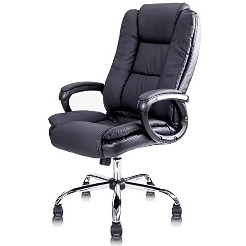 Desk Chair - PU Leather Brown High Back