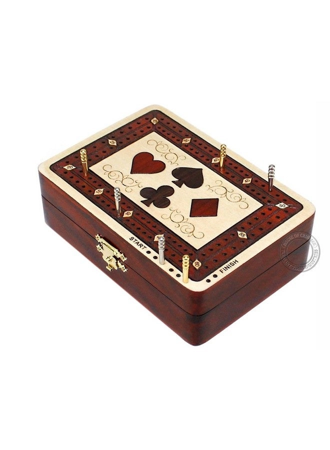 Cribbage Board - 2 Track 60 Points Bloodwood / Maple Wood