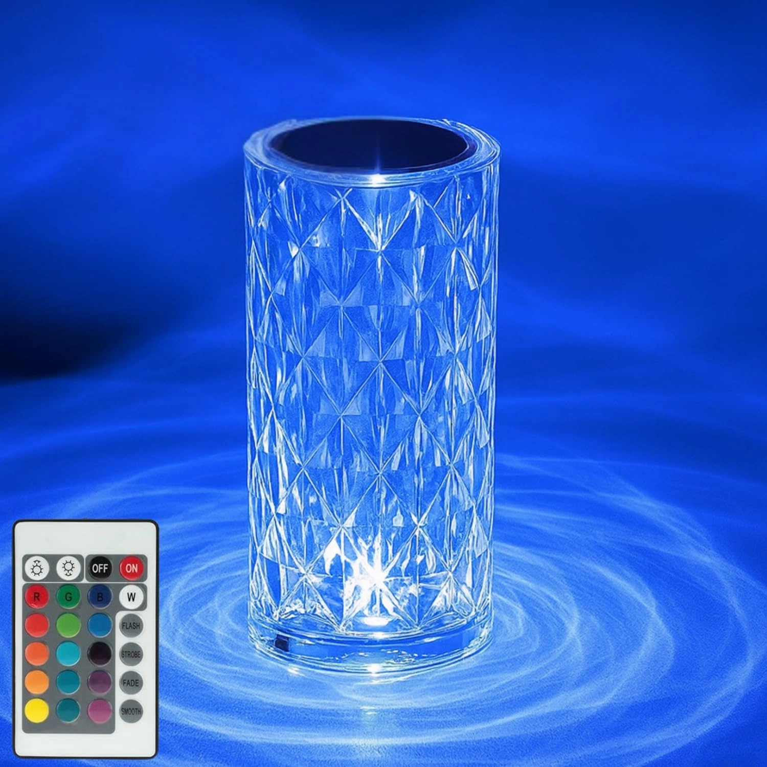 Toy Imagine, Toy Imagine Crystal Diamond LED Table Lamp - 16 Color Changing Touch Remote USB Rechargeable