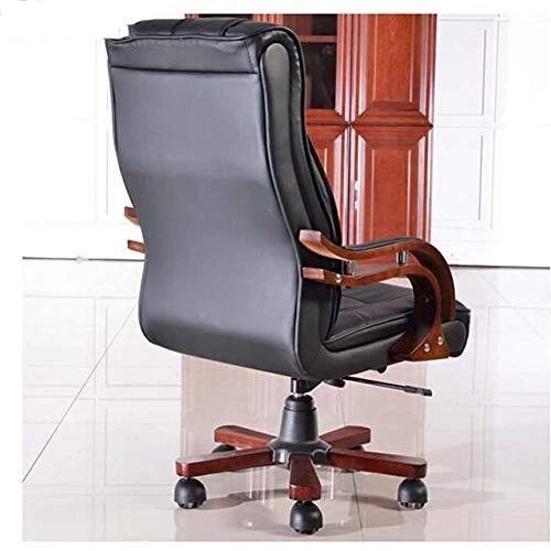 Desk Chair - PU Leather Brown High Back
