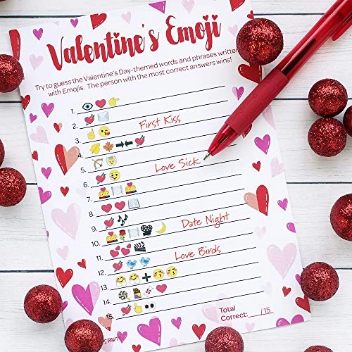 Valentine's Day Party Emoji Game - 25 Players