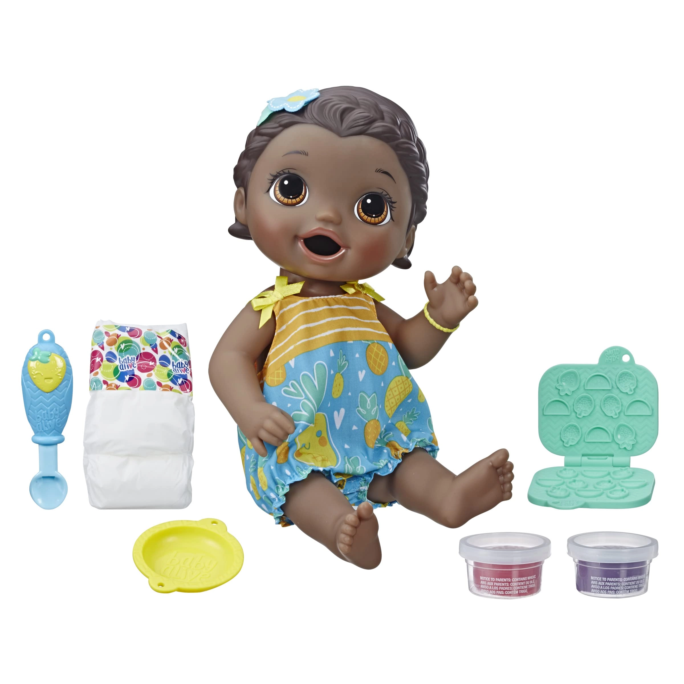 Baby Alive Lily Doll - Super Snacks Eats Black Hair Ages 3+