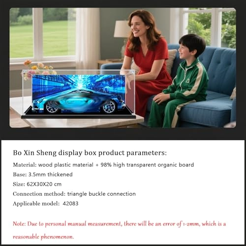 Acrylic Display Case - Compatible with Lego 62 x 30 x 20 cm