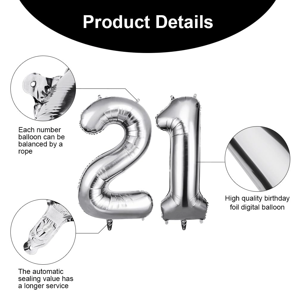 Number 21 Balloon - 2 Birthday