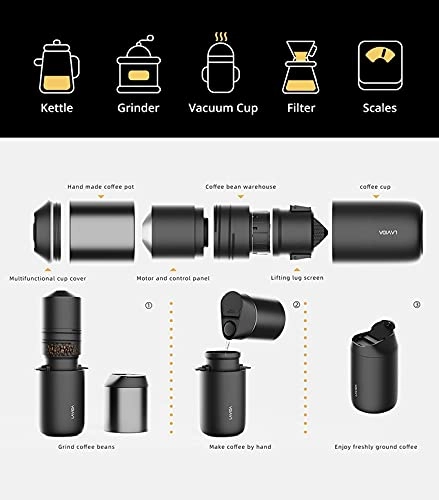 Portable Espresso Maker - 5 Levels Electric Grinder USB Charging