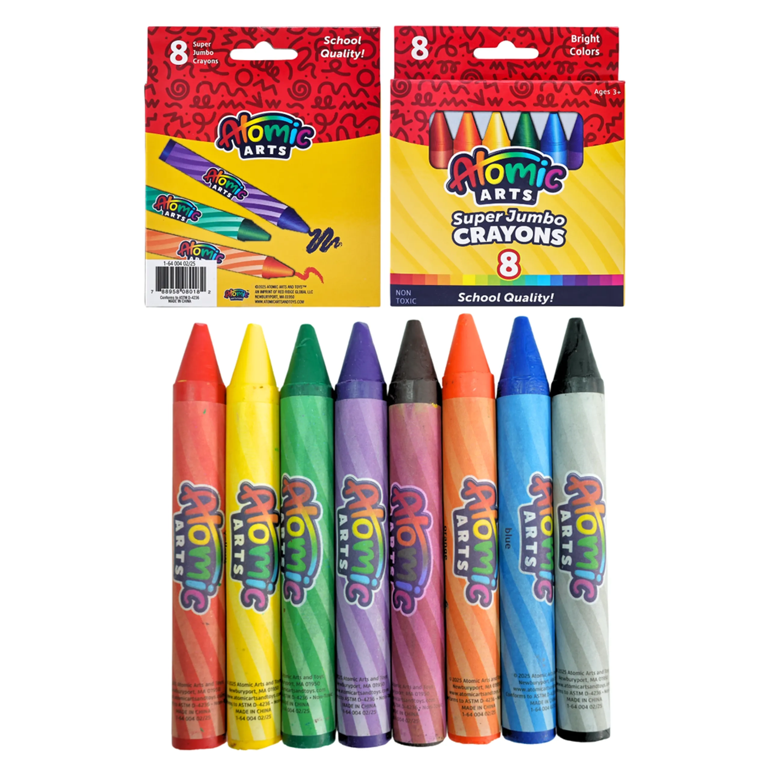 Atomic Arts Jumbo Crayons - 8 Pcs