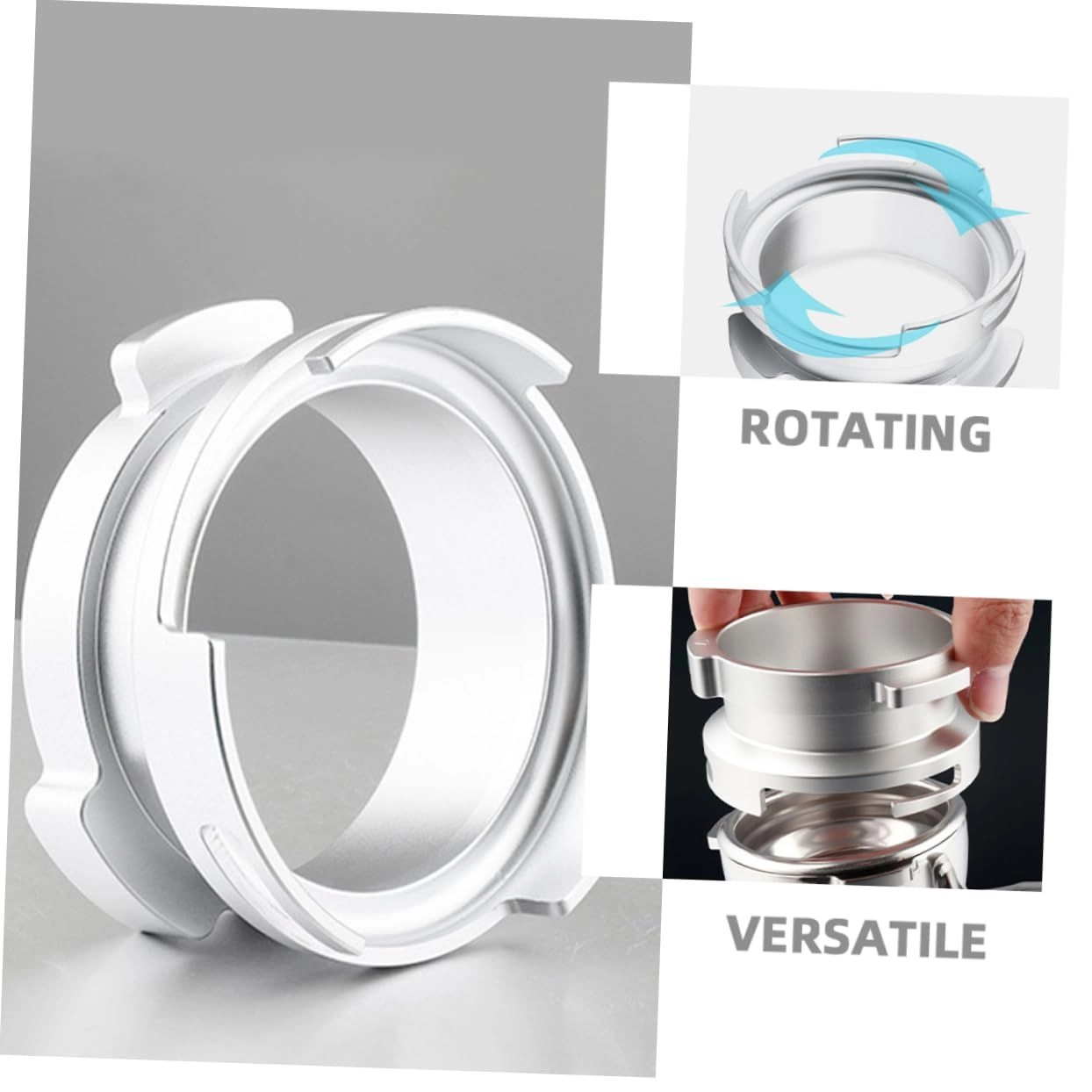 coffee dosing ring - 58mm Silver