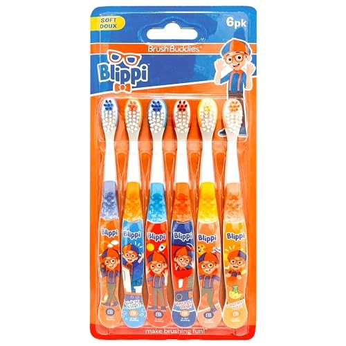 Blippi Kids Toothbrushes - Soft 6-Piece Pack